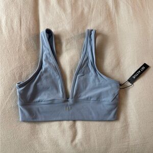 Set Active Women's Blue Deep V Sports Bra